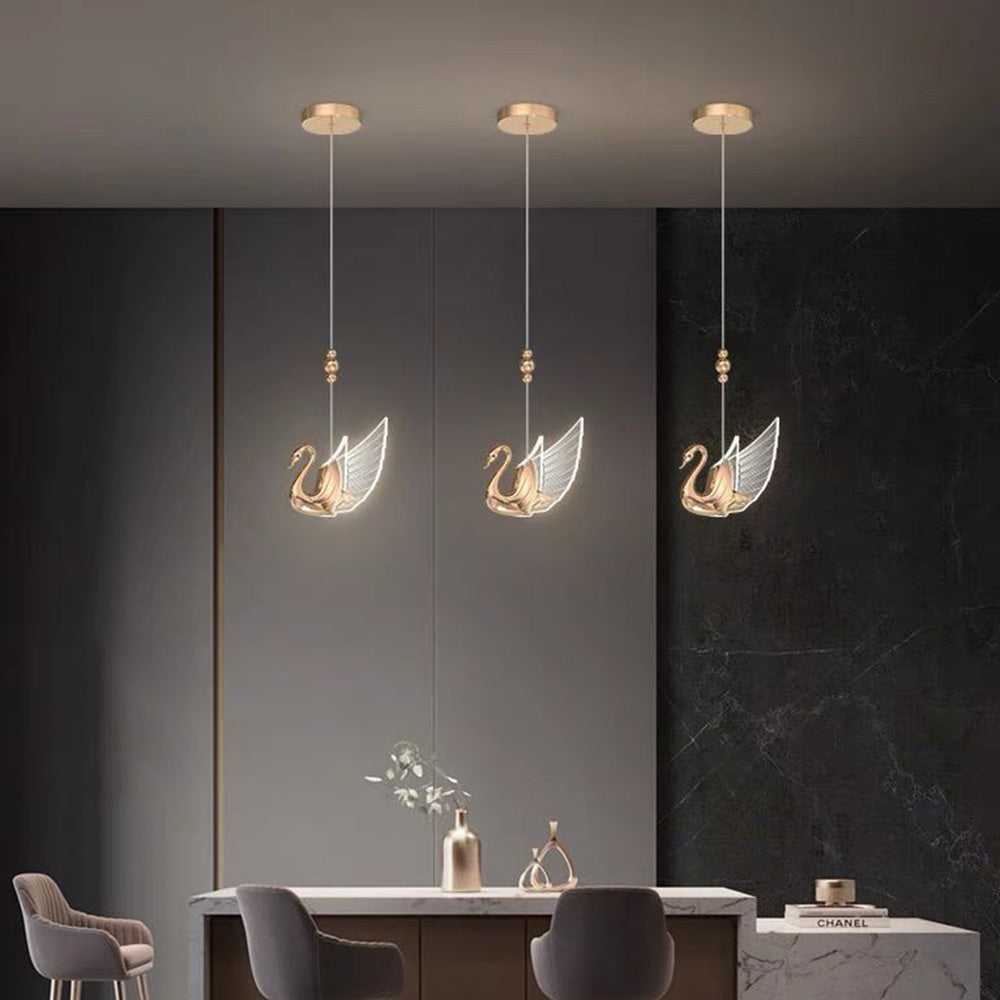 Arisha modern kreativ svanformad pendellampa, 2 färger