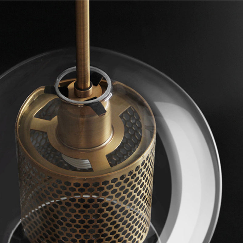 Nerel Contemporary Golden Pendant Light, Glass, Globe/Cylindric