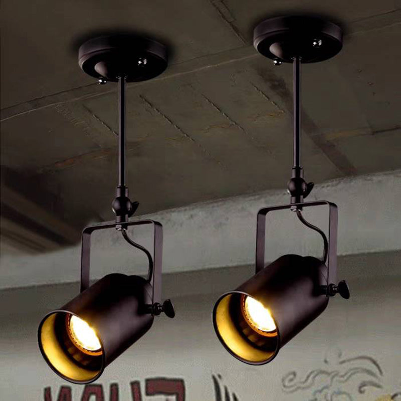 Candeeiro de teto Alessio de montagem semiembutida, estilo industrial, rotativo
