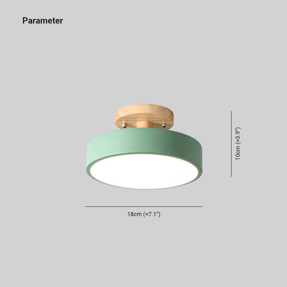Zera pyöreä moderni LED-pintakattovalaisin, puunvärinen ja värikäs