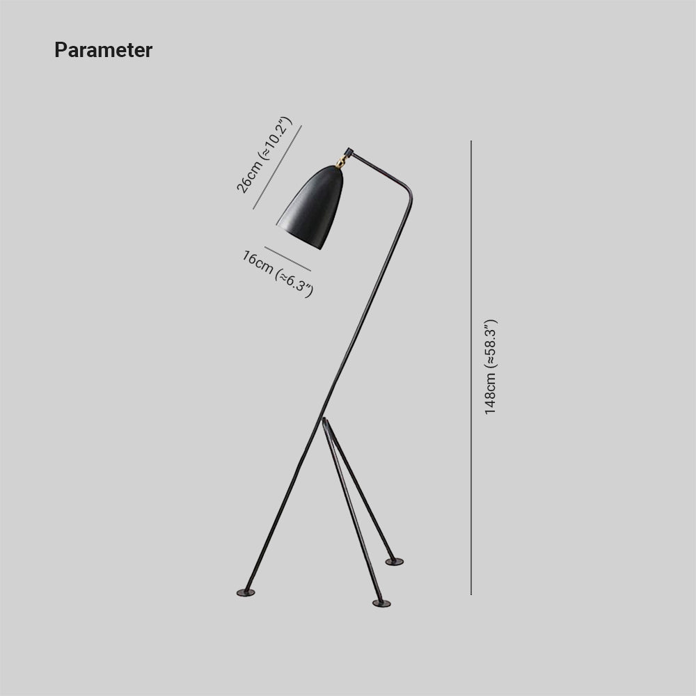 Morandi moderne sort metalgulvlampe med kopform, flere farver