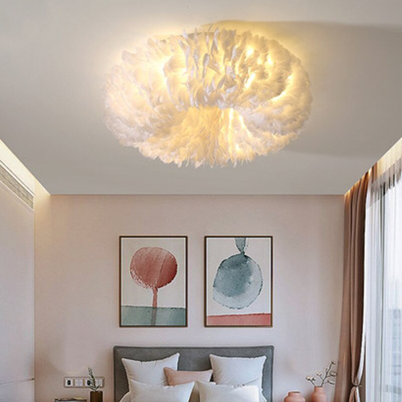 Velix Swan Feather Round Ceiling Light