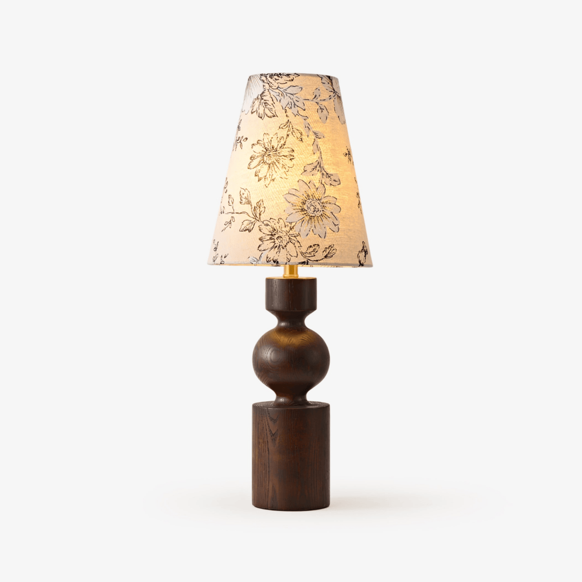 Candeeiro de mesa vintage em madeira Thorne