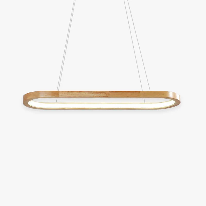 Lyraen Contemporary Oval Wooden Pendant Light