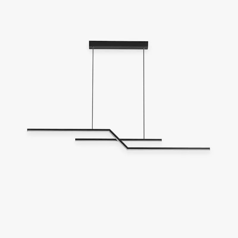 Arisha Parallel Fold Linear Pendant Light, Black/Gold, Living Room
