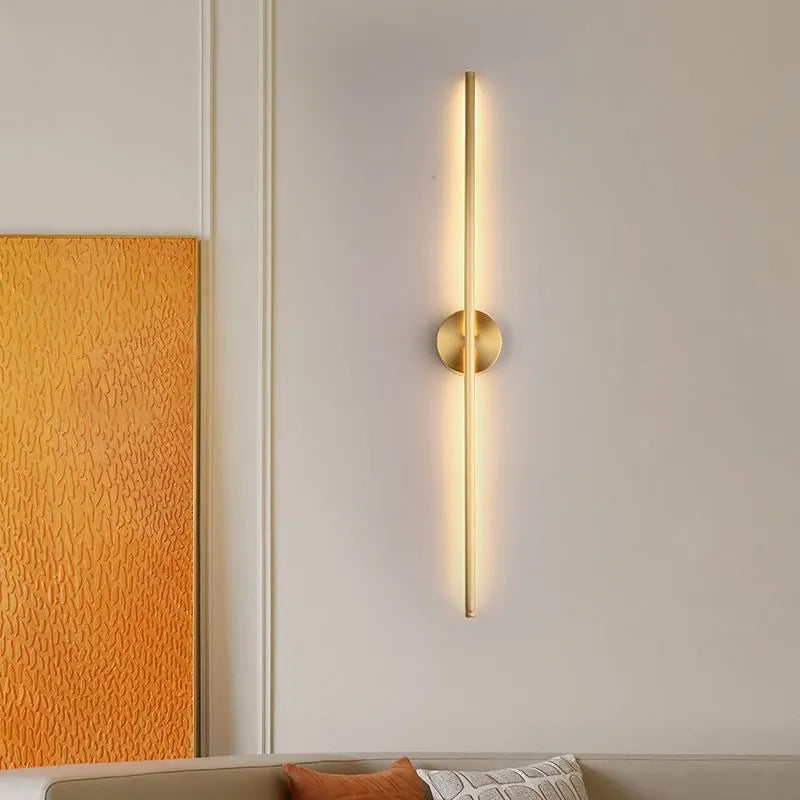 Dorina væglampe moderne lineær og silikonegel guld