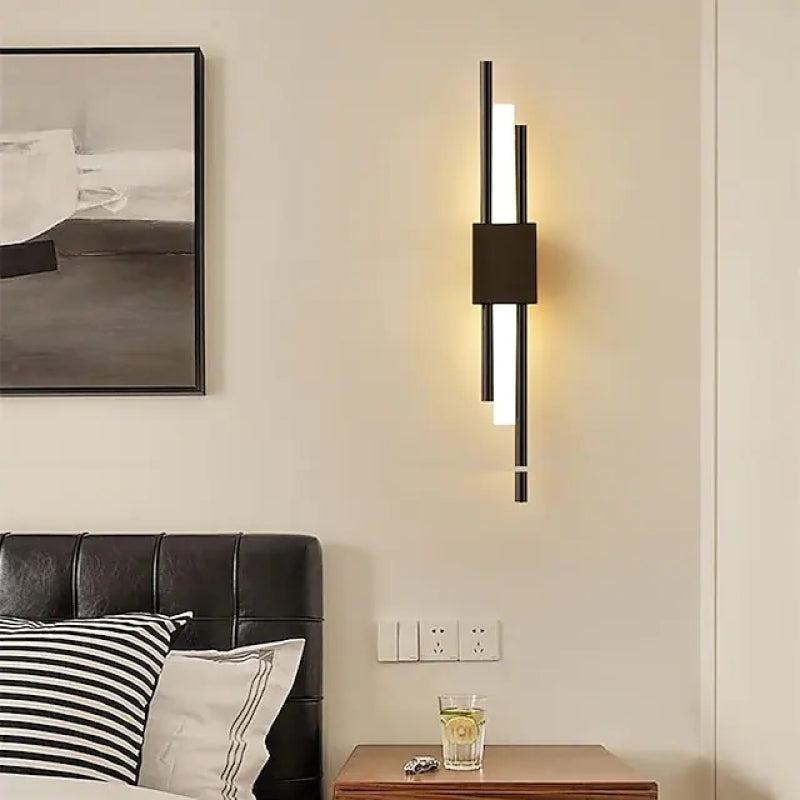 Nariq moderne LED-væglampe til bar, sort/guld