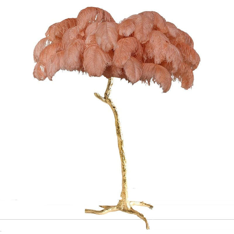 Salenor Nordic Luxury Unique Ostrich Feather Floor Lamp/Table Lamp