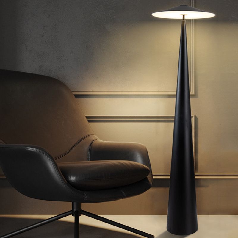 Salgado Modern Saucer Shaped Metal Floor Lamp,Black