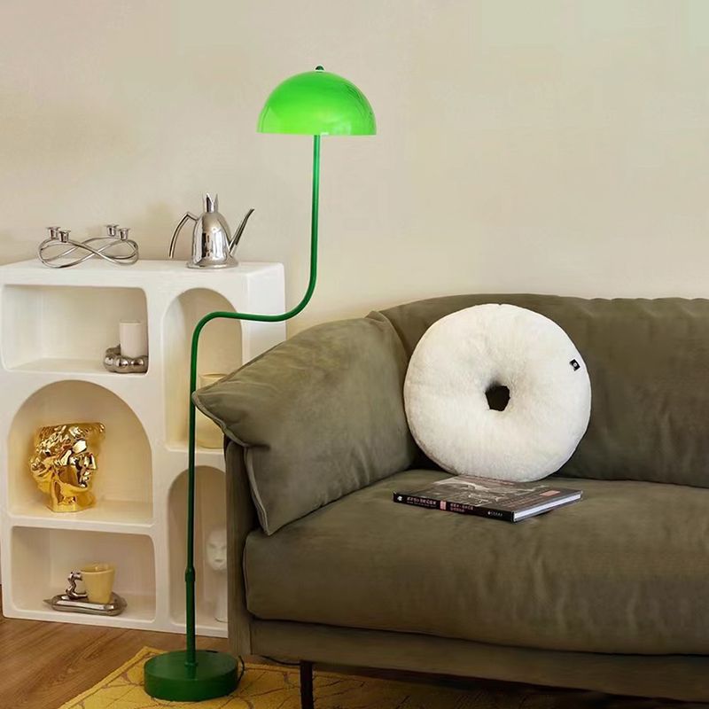 Salgado Floor Lamp Mushroom Middle Ancient, Arc Metal, Green, Dining Room