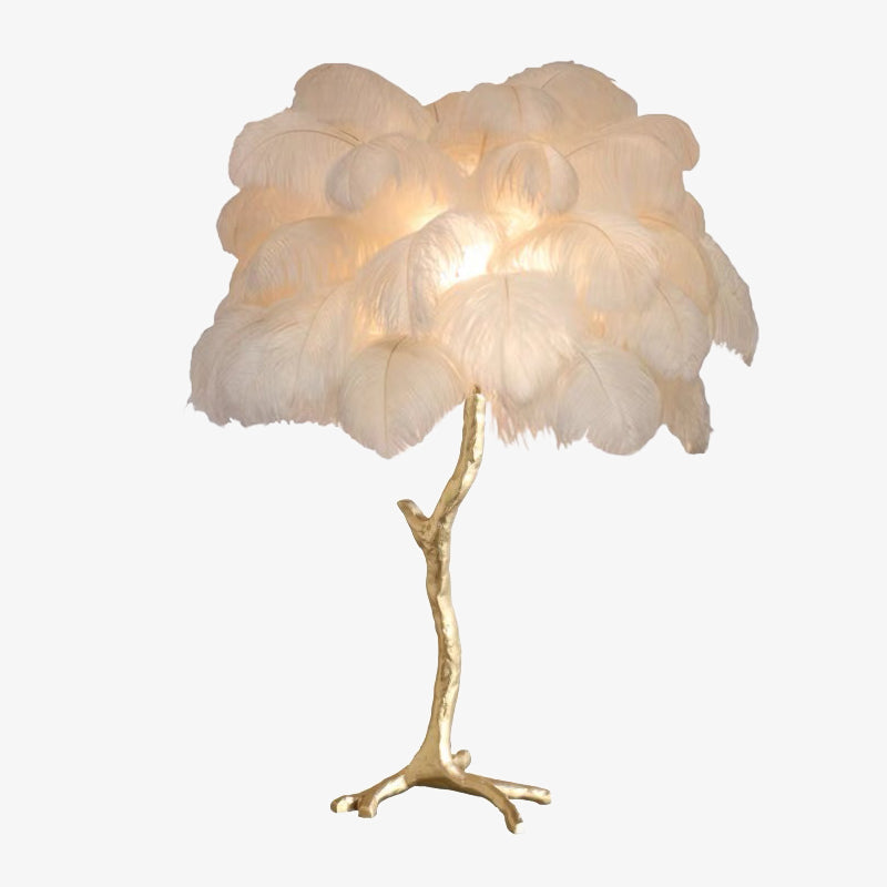 Salenor Nordic Luxury Unique Ostrich Feather Floor Lamp/Table Lamp