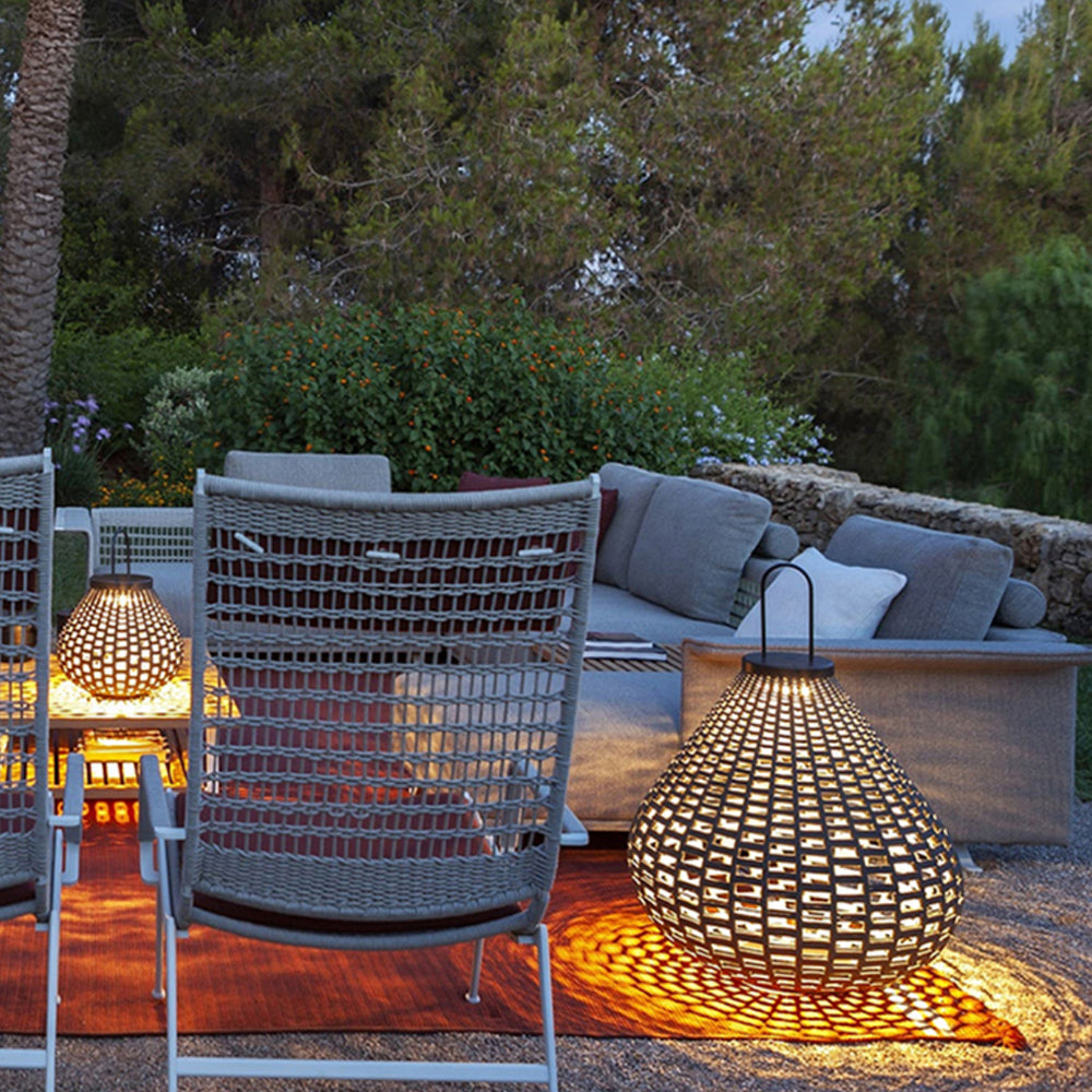 Ray Vintage Lantern Metal Floor Lamp, Brown, Outdoor