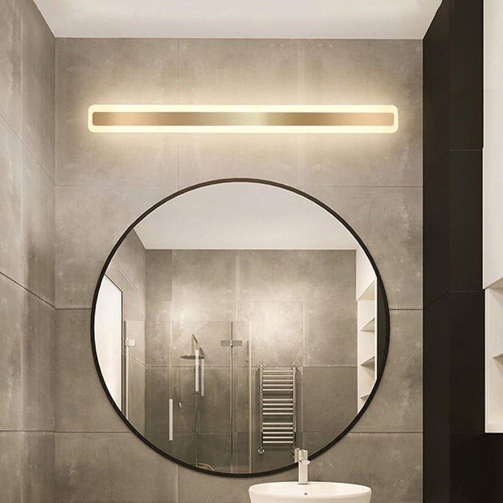 Arisha Modern Arc Wall Lamp, Silver, Metal/, Front Mirror Vanity
