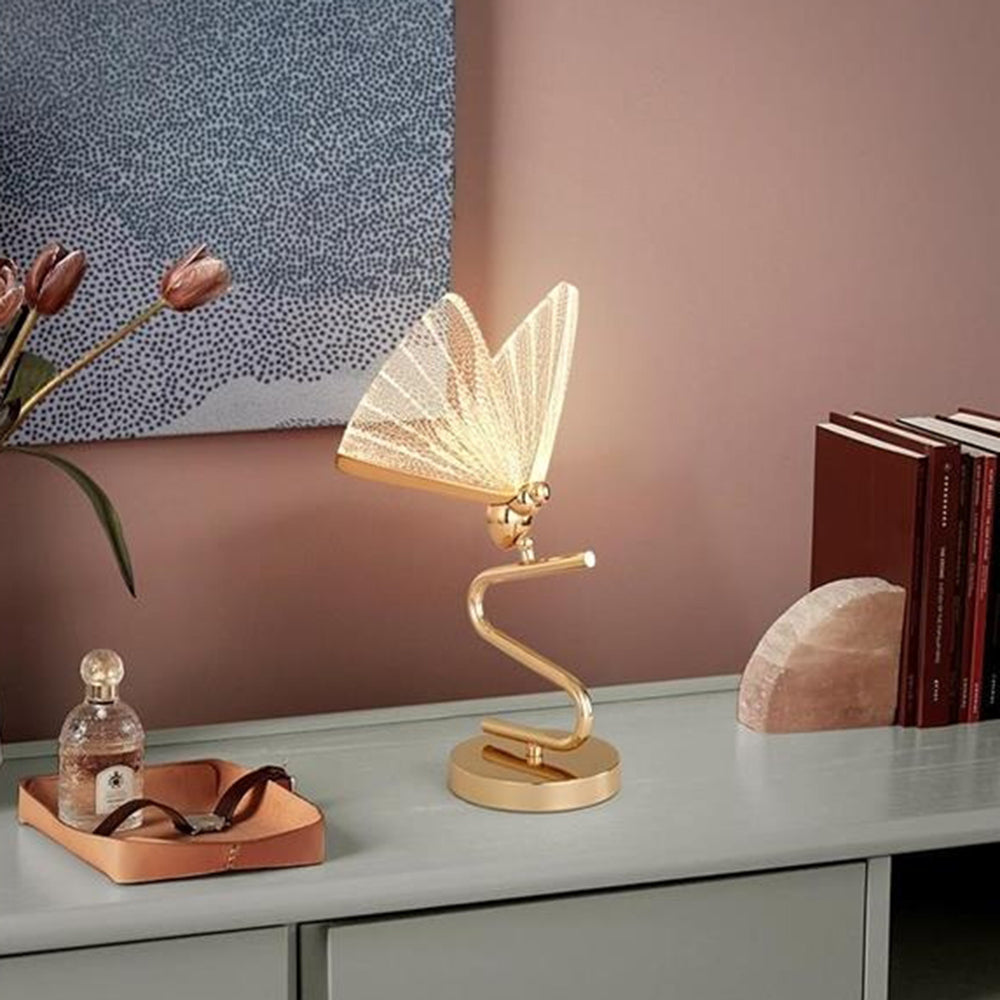 Moderne sommerfuglelysekrone, bord- og gulvlampe, 4 stilarter