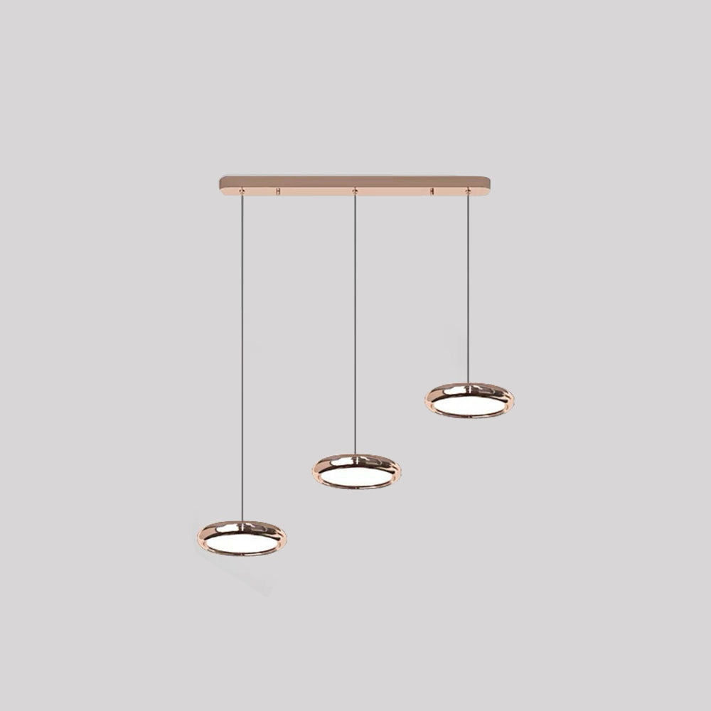 Arisha minimalistisk cirkelformet pendellampe i metal, sølv/guld/rosa guld