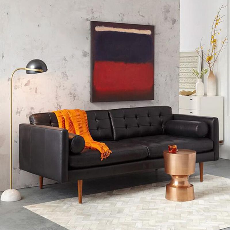 Eryn halvcirkelformet retro/minimalistisk gulvlampe, metal/marmor, sort, soveværelse