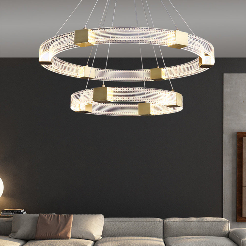Arisha modern rund/oval pendellampa i metall, guld