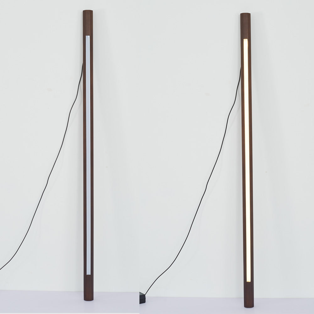 Ozawa minimalistisk lineær gulvlampe, træ, stue