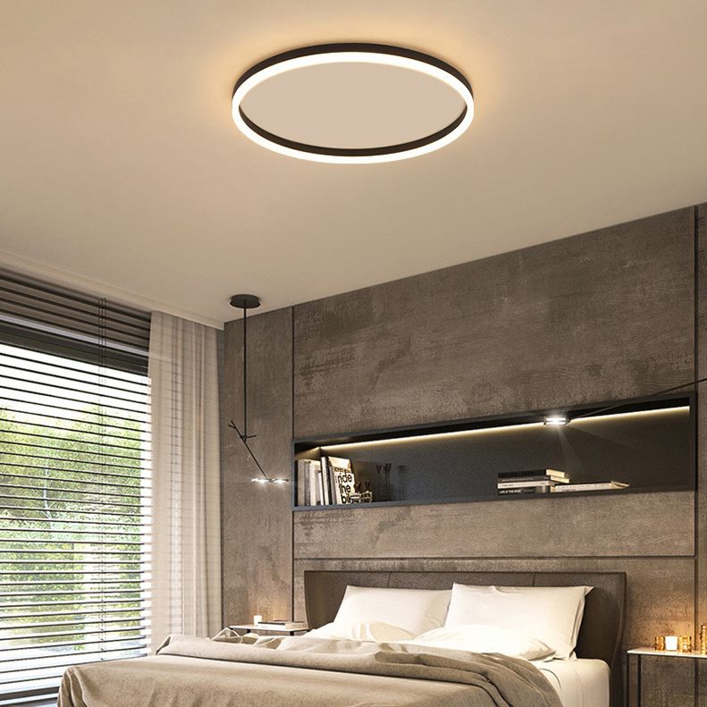 Arisha minimalistisk ringformet loftlampe i metal, sort