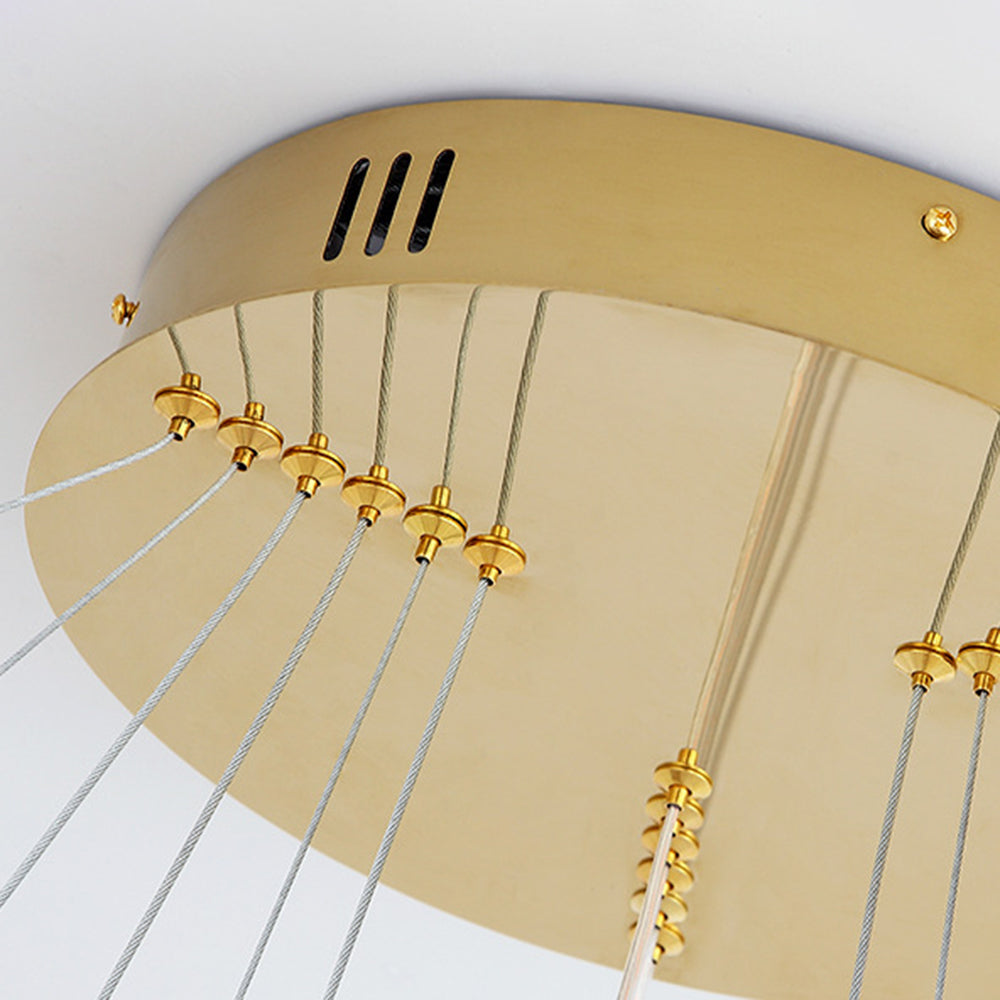 Arisha minimalistisk ringformad taklampa i metall, guld, vardagsrum