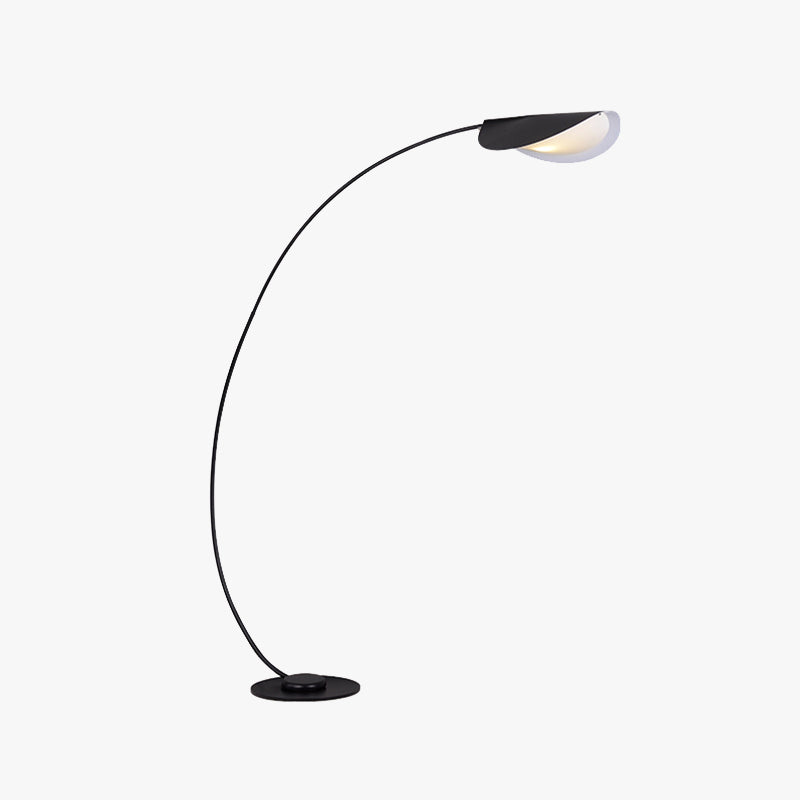 Edge moderne buet gulvlampe i metal, sort