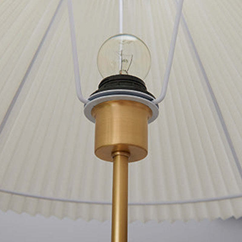 Ozawa enkel valnød/metal/stof bord-/gulvlampe, stue