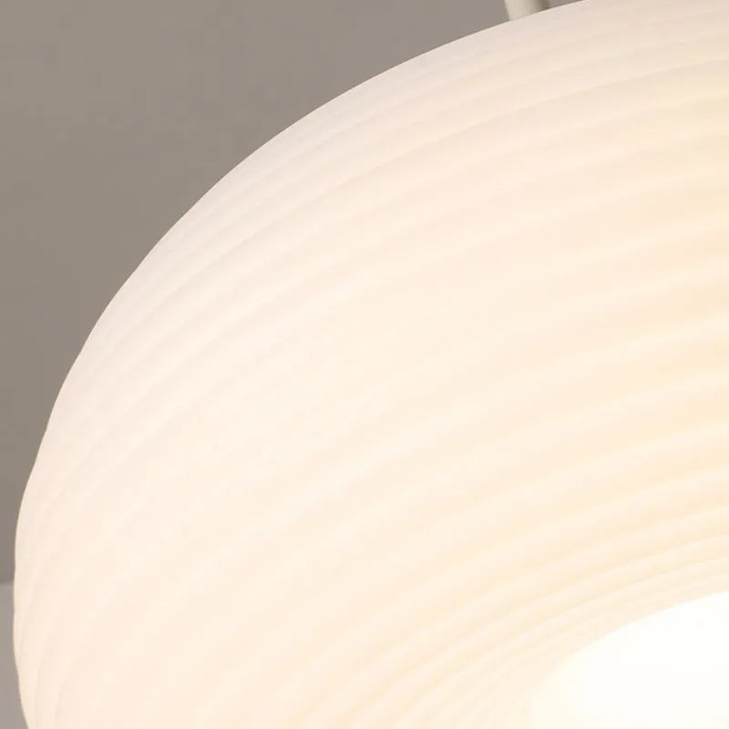 Zoriel Pendant Light White Glass Drum Shape