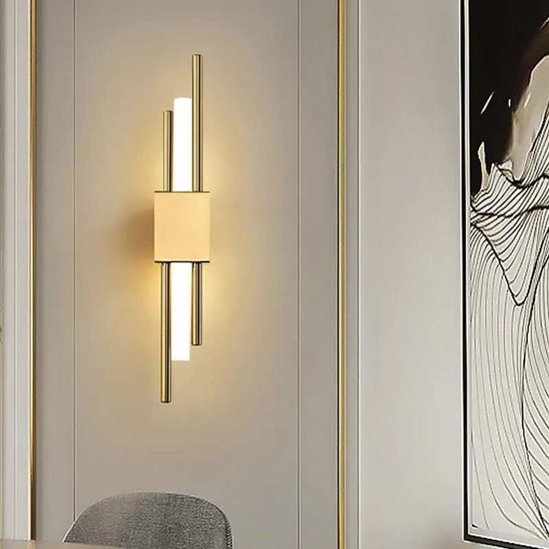 Nariq moderne LED-væglampe til bar, sort/guld