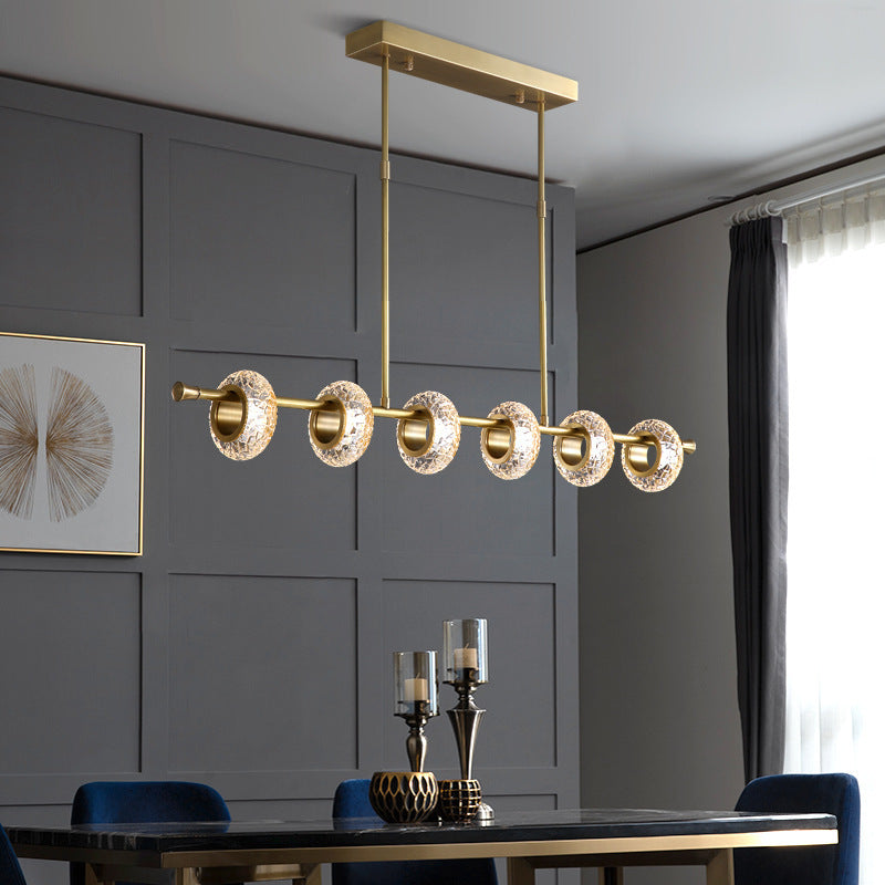 Kristy moderne luksuriøs pendellampe i metal/glas, guld