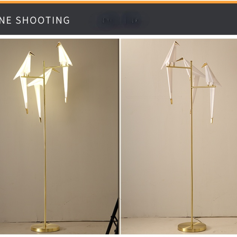 Clifford nordisk fuglebordslampe/gulvlampe, guld, 1/2/3 lyskilder