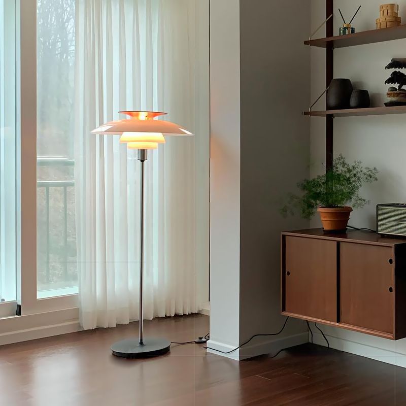 Salgado Modern Flying Saucer Metal Floor Lamp