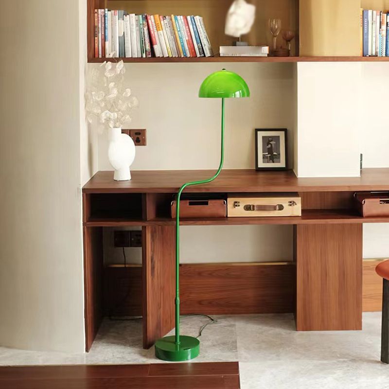 Salgado Floor Lamp Mushroom Middle Ancient, Arc Metal, Green, Dining Room