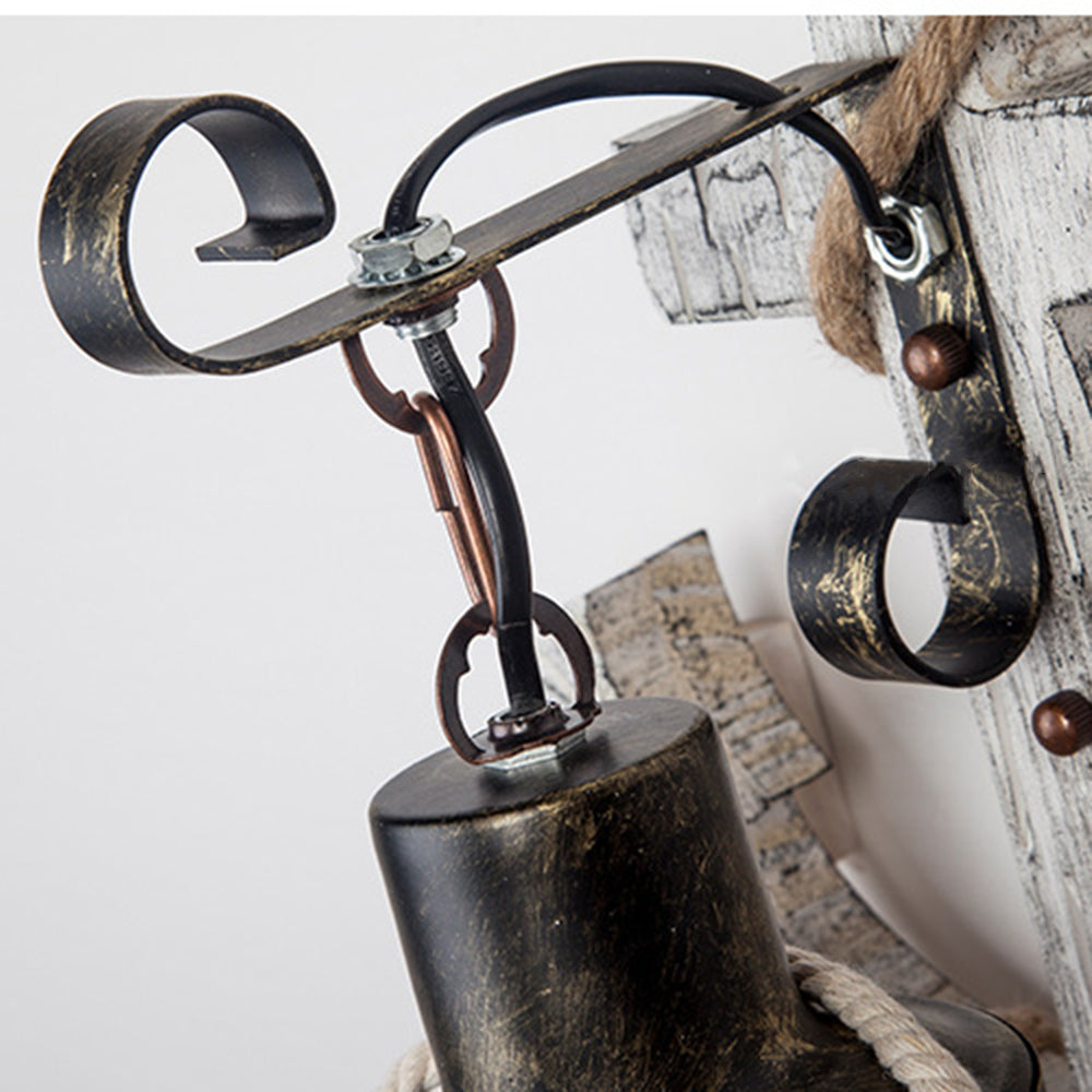 Epoch Anchor Lantern Wall Lamp, Vintage/Antique, Wood, Bedroom