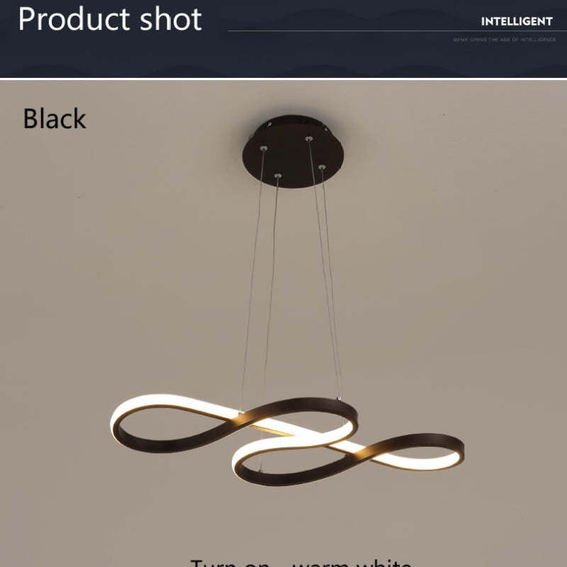 Nerin Musical Note Pendant Light, Black & Gold