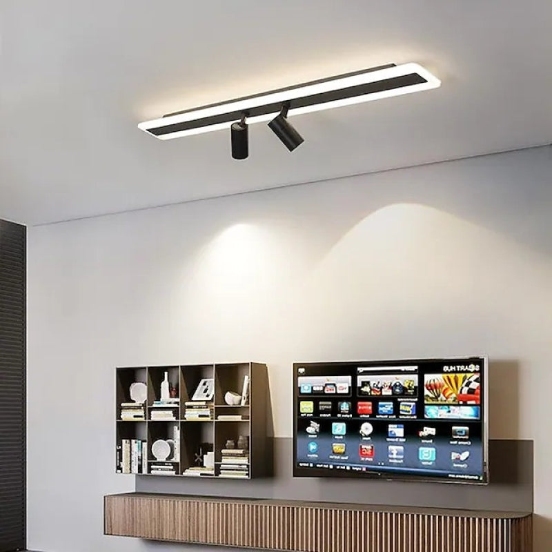 Aim minimalistisk taklampa med dubbla linjära spotlights, svart
