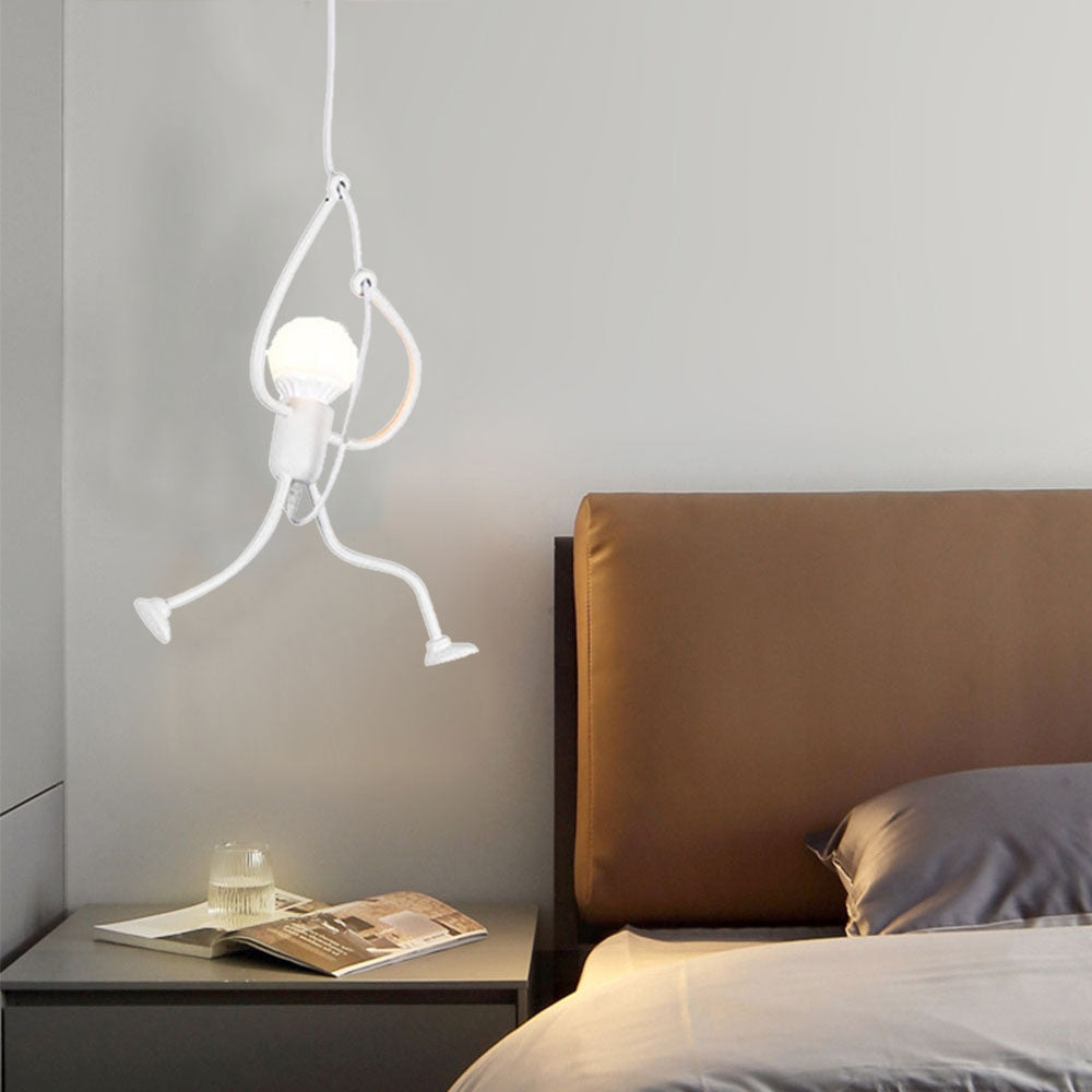Esi Retro Modern Iron Man Pendant Light, Black