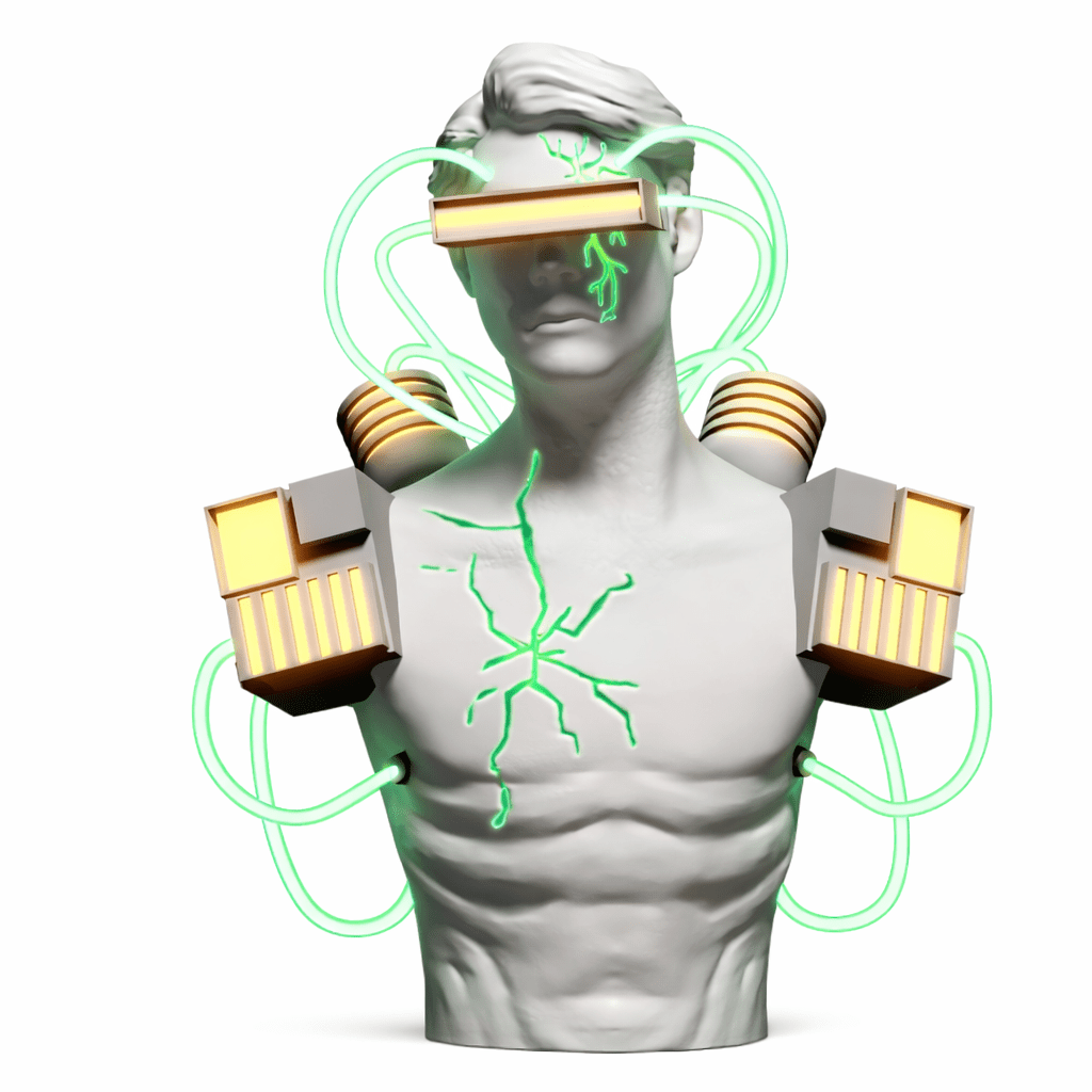 Bordslampan Neon Circuit Bust Sculpture