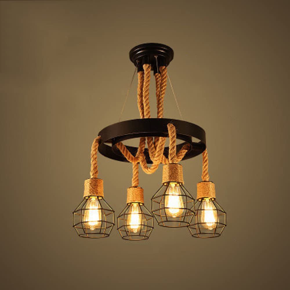 Epoch Retro Industrial Globe Chandelier Black Metal Bar/Living Room