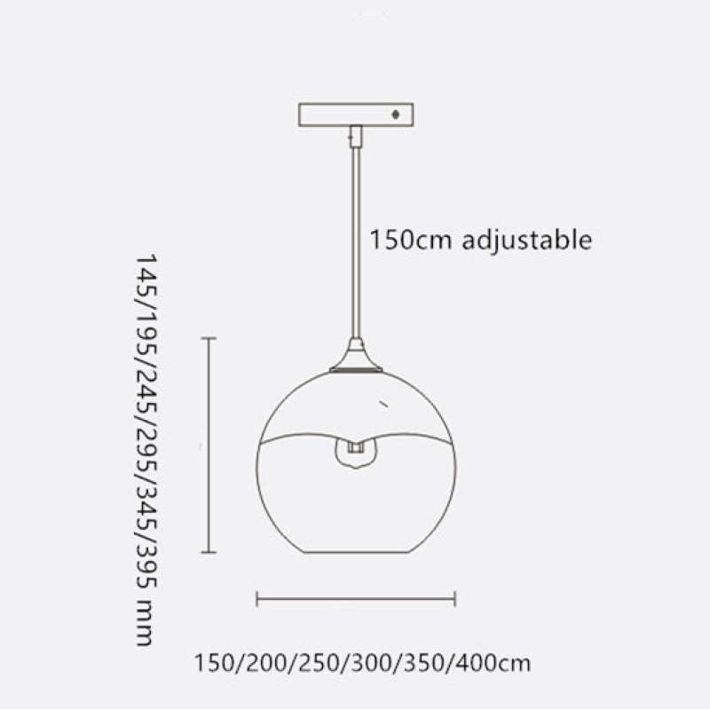 Voriq Frosted Balloon Pendant Light Gradient