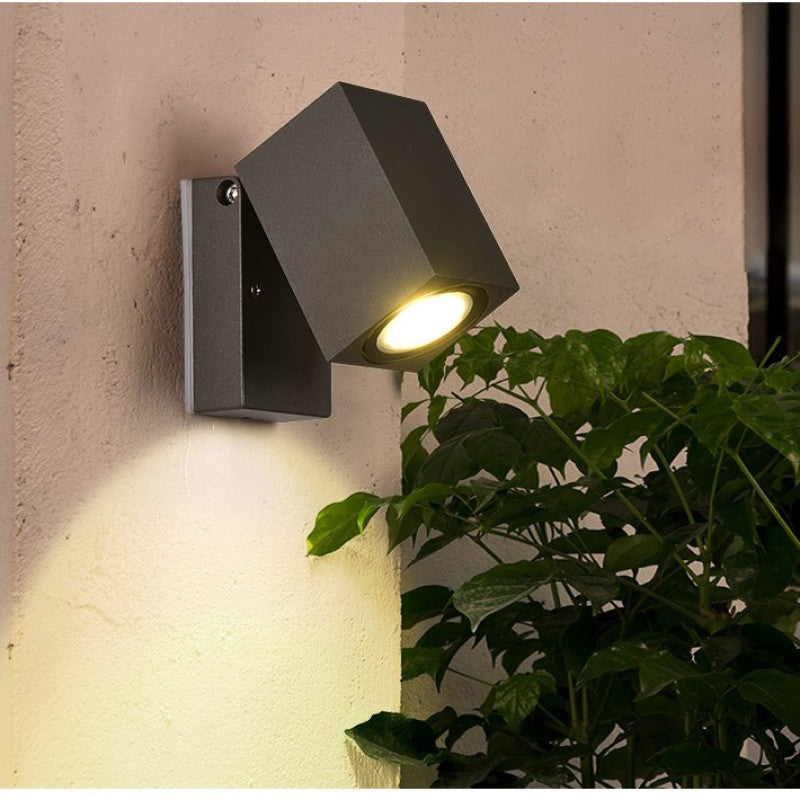 Lyris Wall Lamp Modern Outdoor Rotatable Spotlight Black