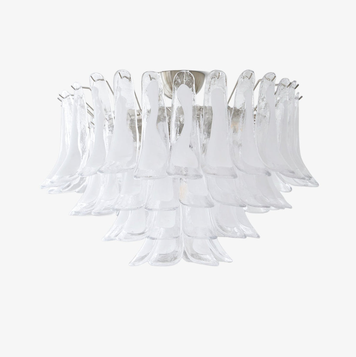 Candeeiro de teto Celenira elegante de vidro transparente ondulado, com camadas