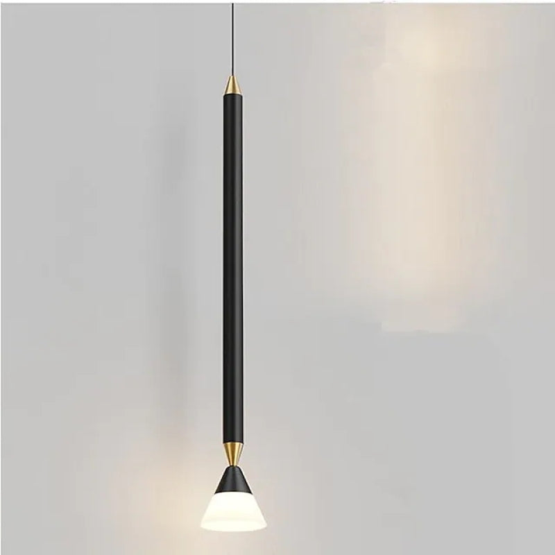 Vikal Linear Pendant Light Bedside, Black & Gold
