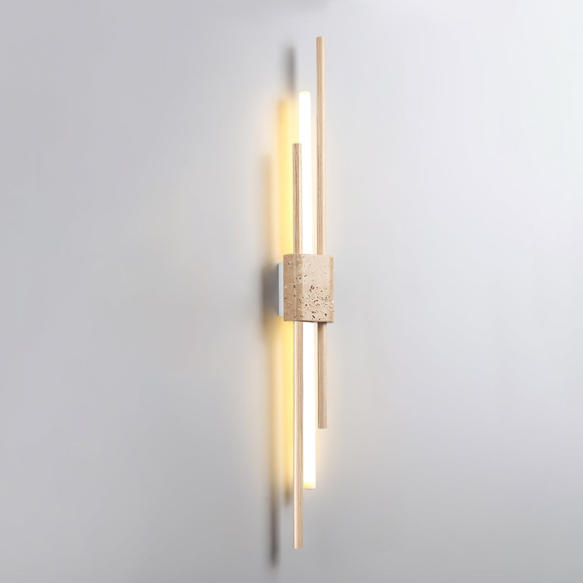Eden Terra travertin trä valnöt vägglampa