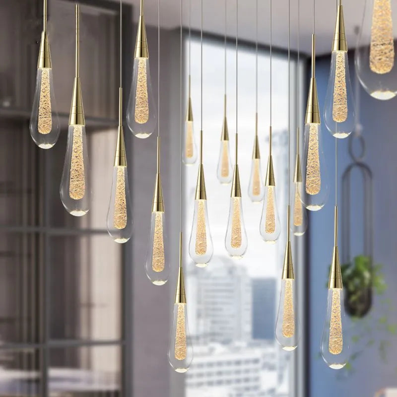 Orlith Pendant Light Gold Crystal