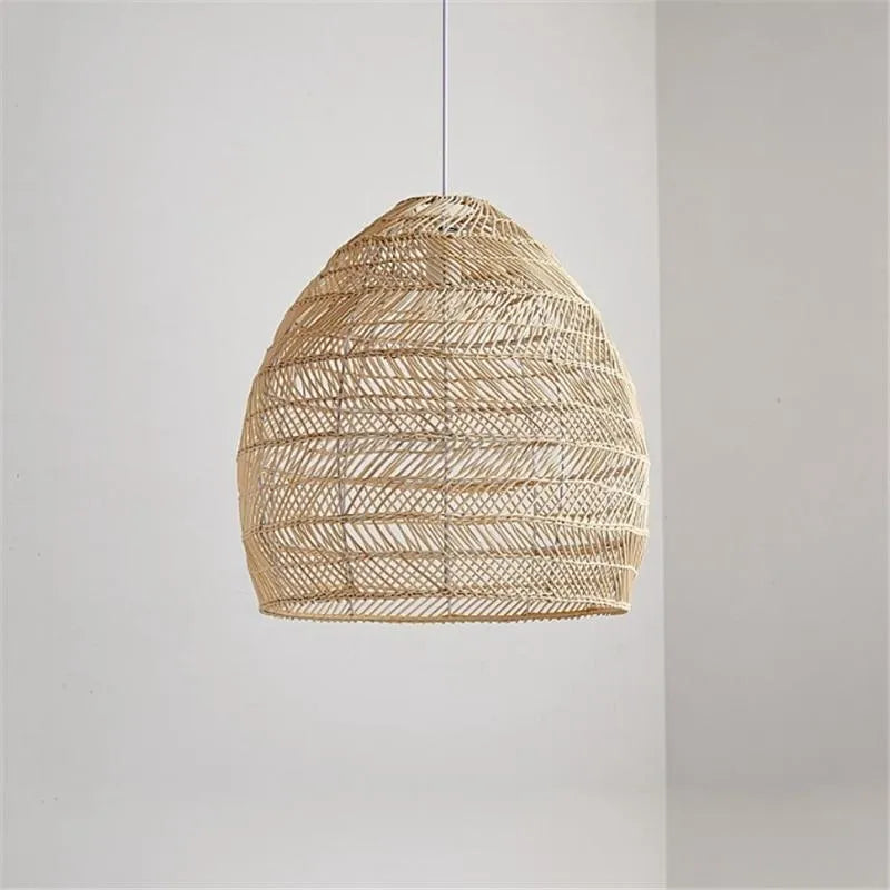 Lixi Rattan Bamboo Lampshade Hand Knitted Pendant Light