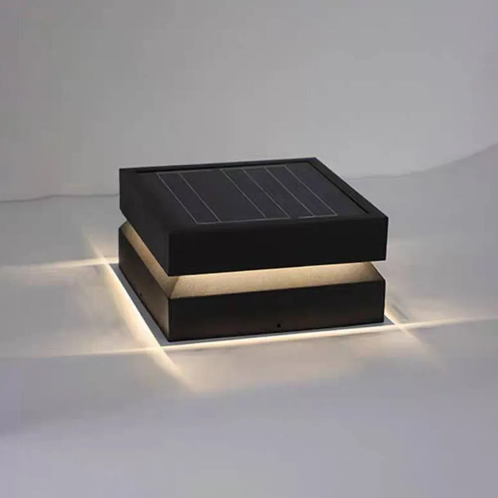 Corvex modern konkav solcellsdriven utomhuslampa, svart