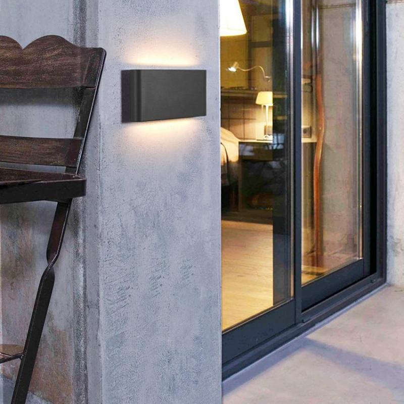 Orix Modern Rectagulart Waterproof Outdoor Wall Lamp, Black/White