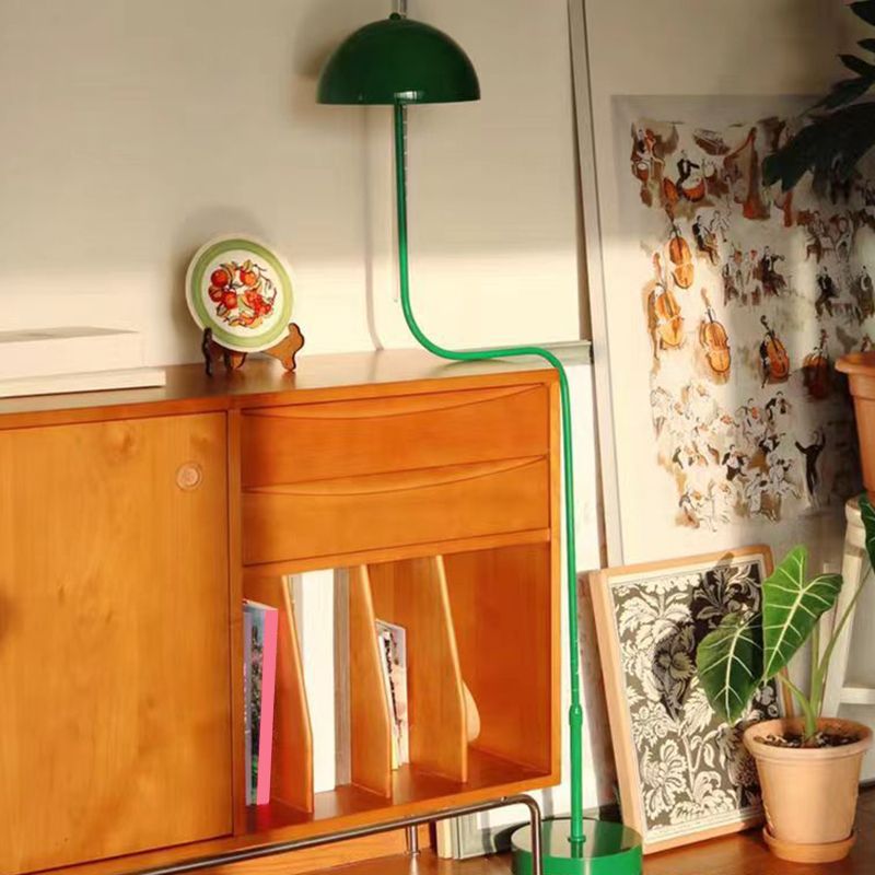 Salgado Floor Lamp Mushroom Middle Ancient, Arc Metal, Green, Dining Room
