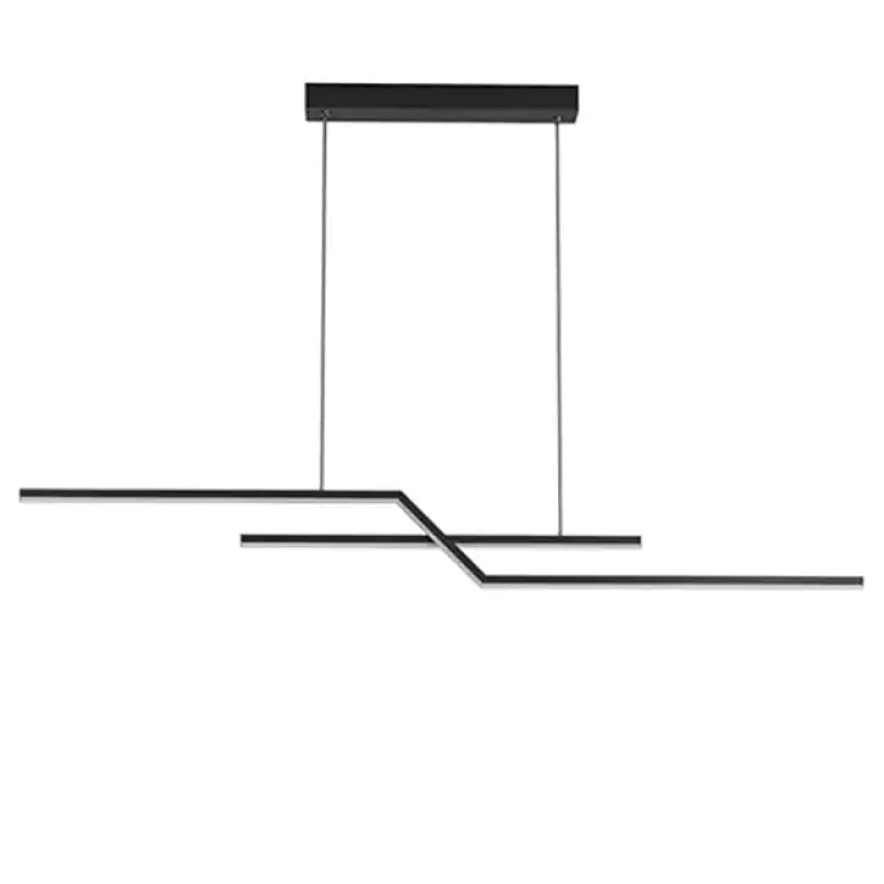Arisha Parallel Fold Linear Pendant Light, Black/Gold, Living Room