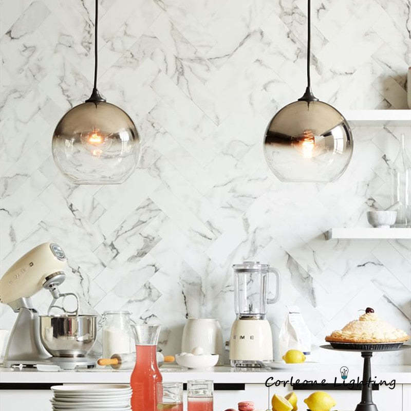 Voriq Frosted Balloon Pendant Light Gradient